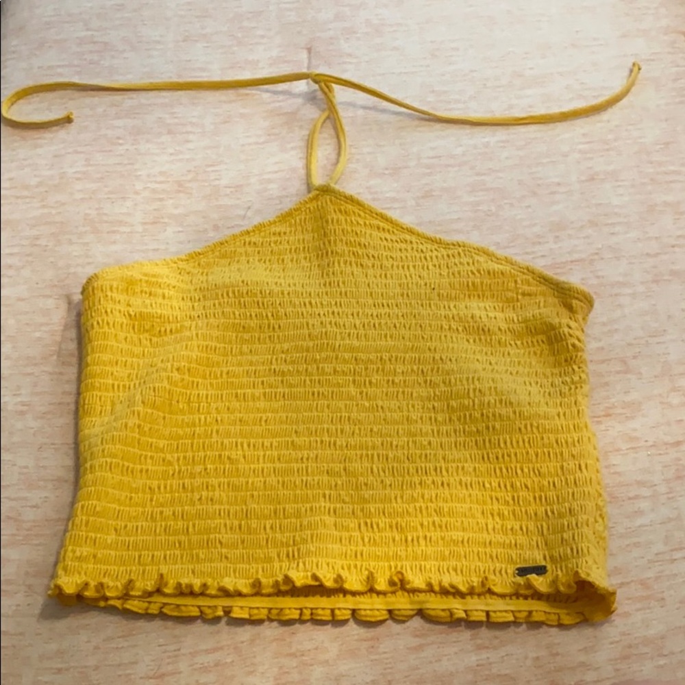 yellow halter crop top